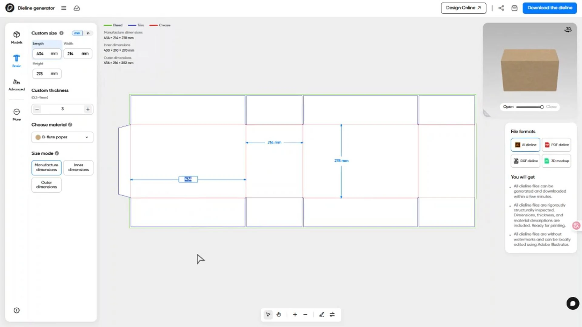 How can I design a FEFCO 0201 box on Pacdora?