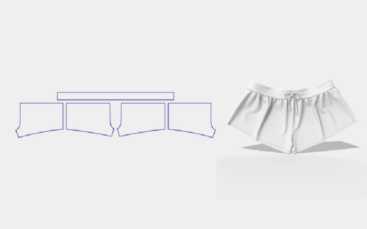 Women's mesh shorts template