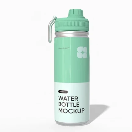 Glossy sport sipper bottle mockup