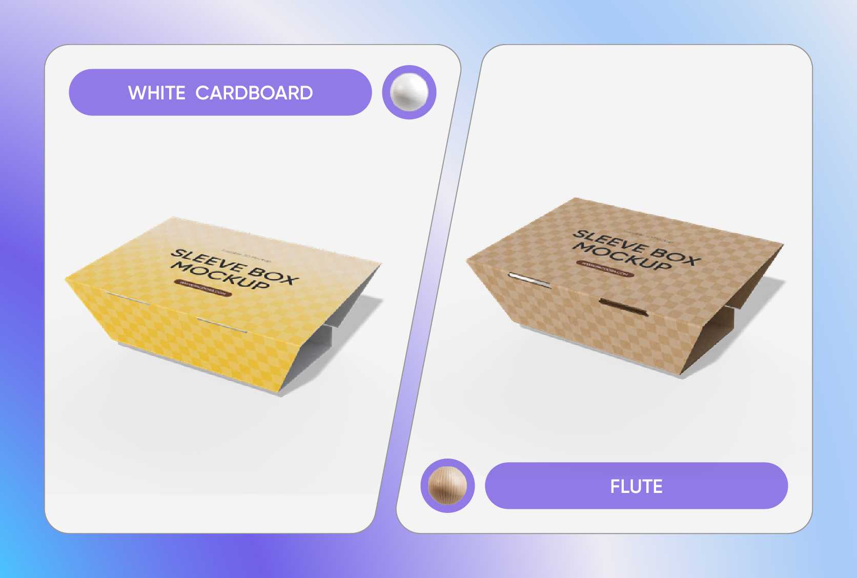 Realistic materials for sleeve packagings