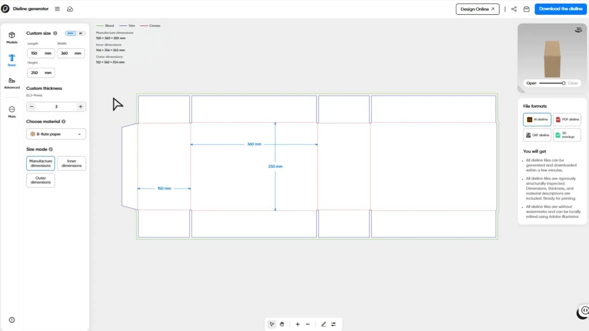 How to create a custom paper box easily on Pacdora?