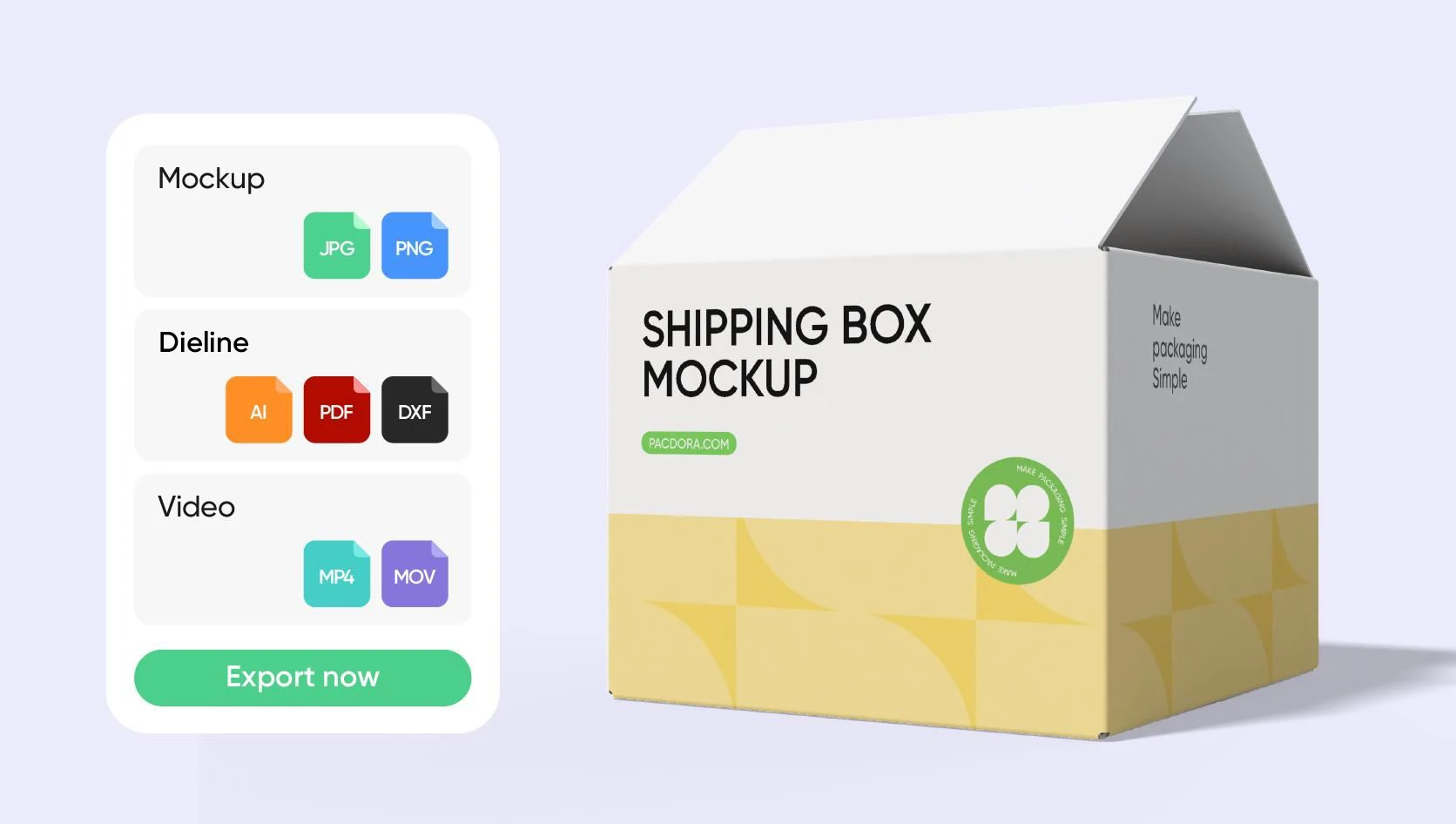 Admite múltiples formatos de exportación para maquetas de bolsas tote