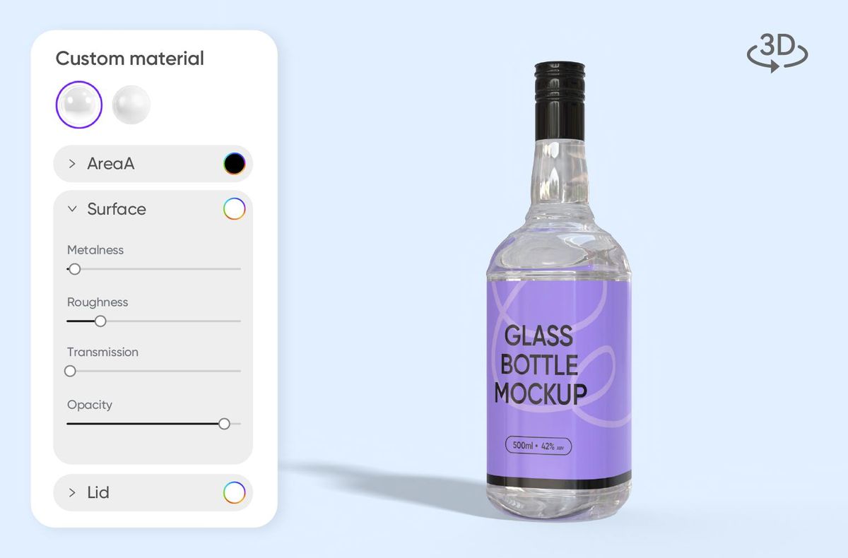 Realistic finishes for vodka bottles