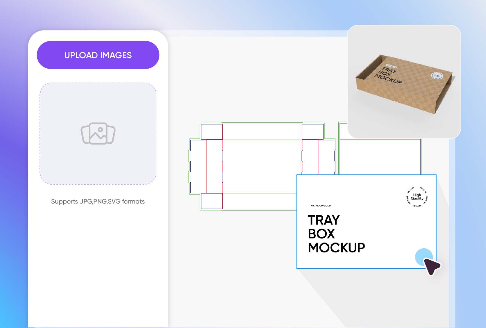 Upload custom sleeve packaging imagery