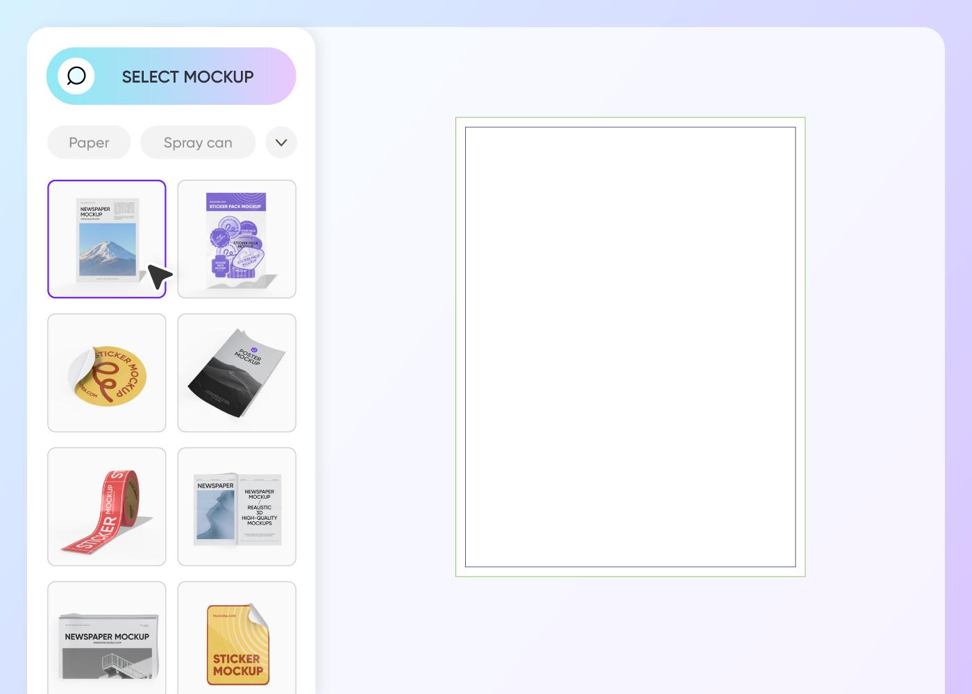 Select your paper mockup type