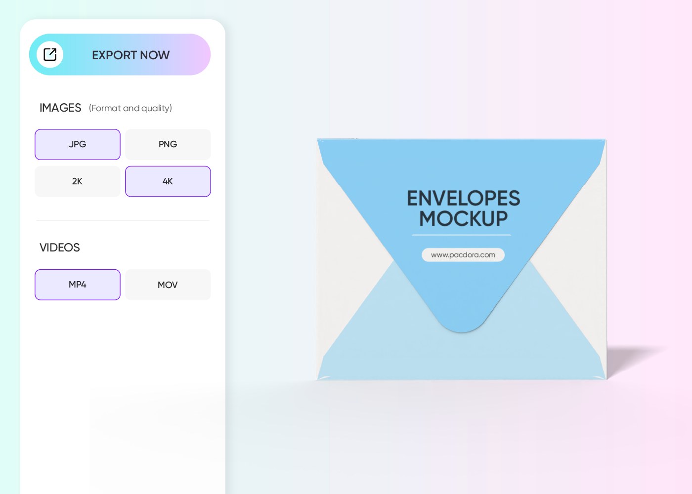 Step 3: Export your open envelope mockup