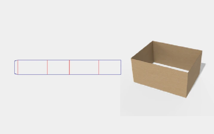 FEFCO 0501 slide type box (LWH) dieline