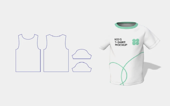 Blank kids' T-shirt template