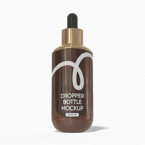50 ml amber dropper bottle mockup