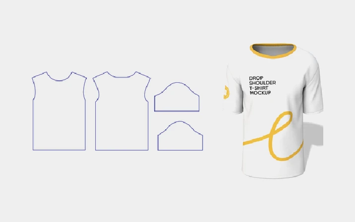 Drop shoulder T-shirt template