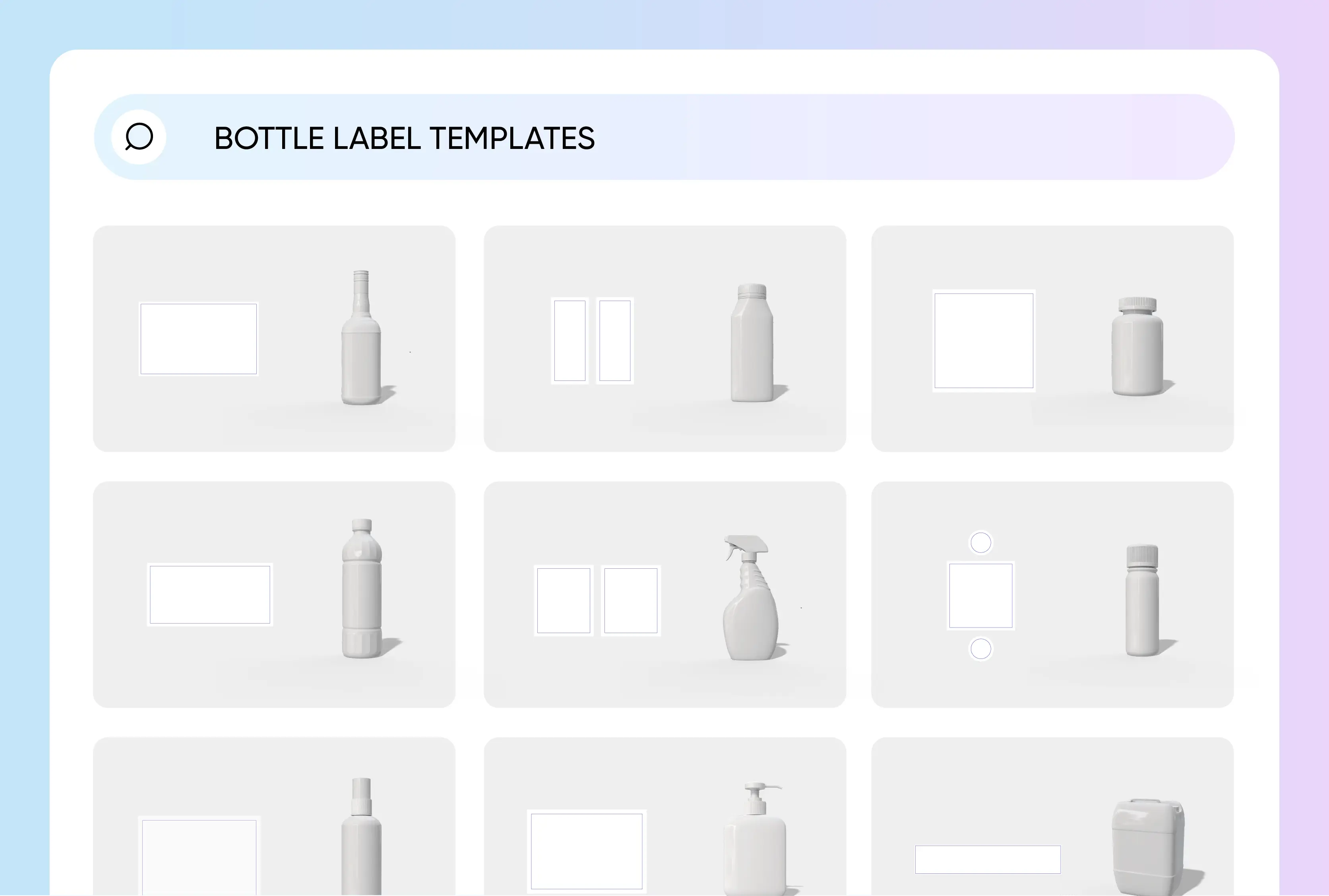 Extensive range of templates