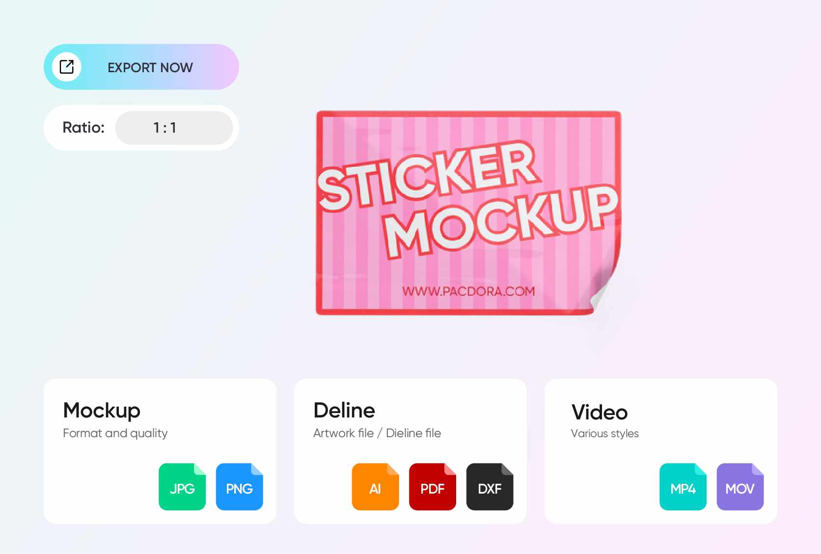 Easily shareable rectangle sticker mockup files