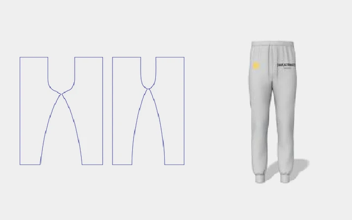 Grey sweatpants template