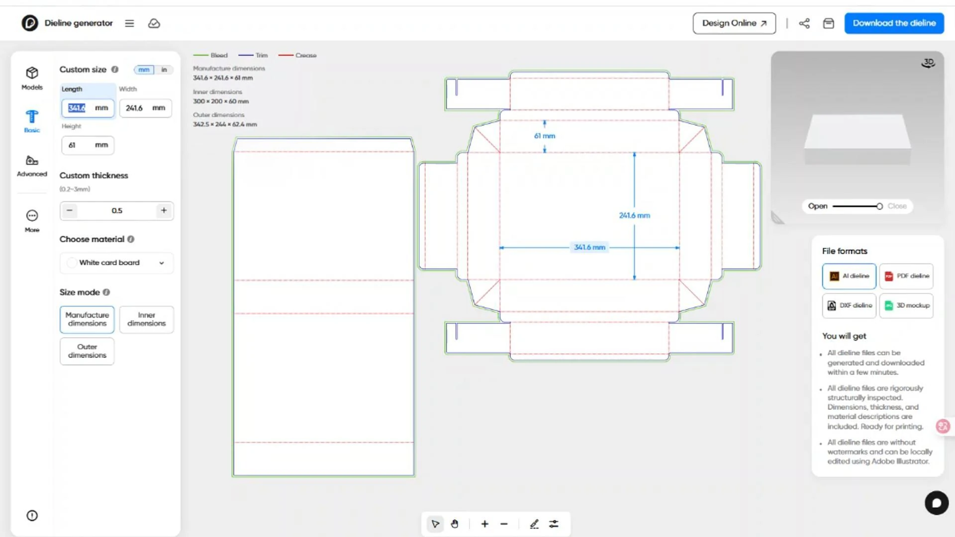 How to make a shallow box using Pacdora’s template?