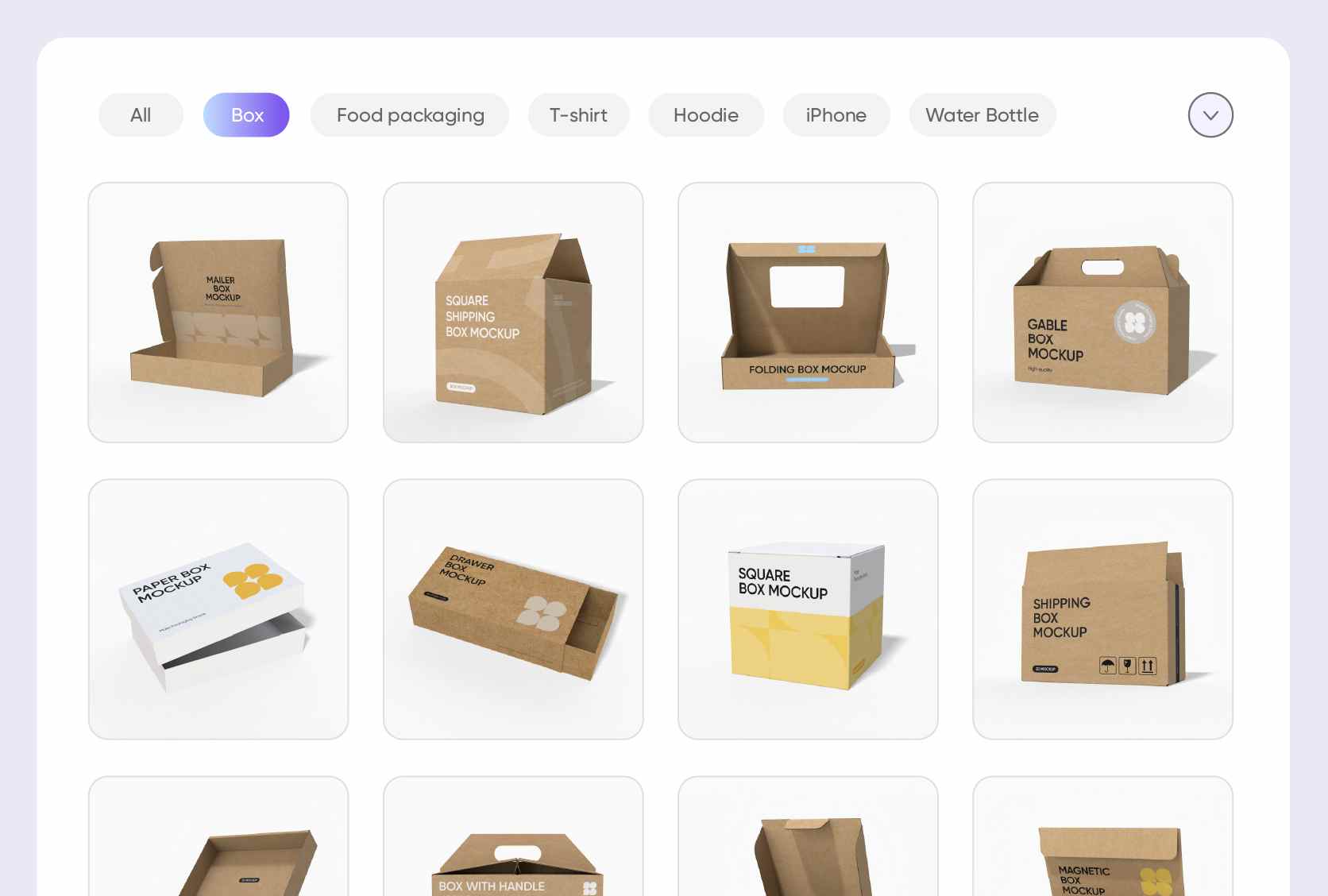 Extensive cardboard box packaging styles