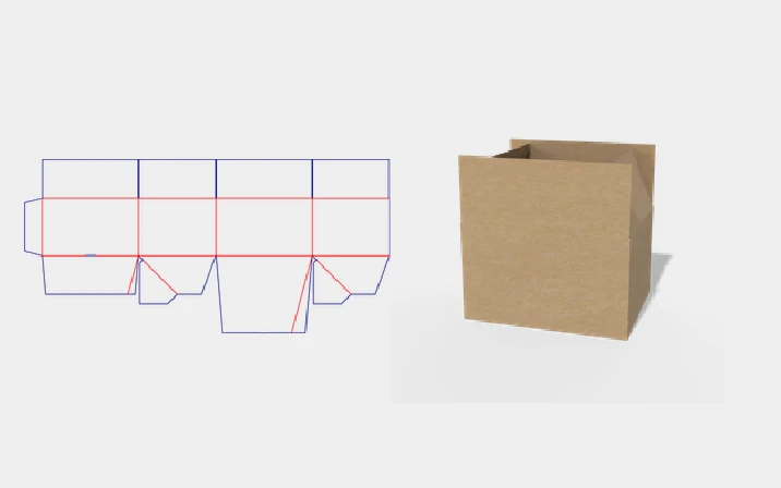 FEFCO 0701 auto lock bottom box dieline