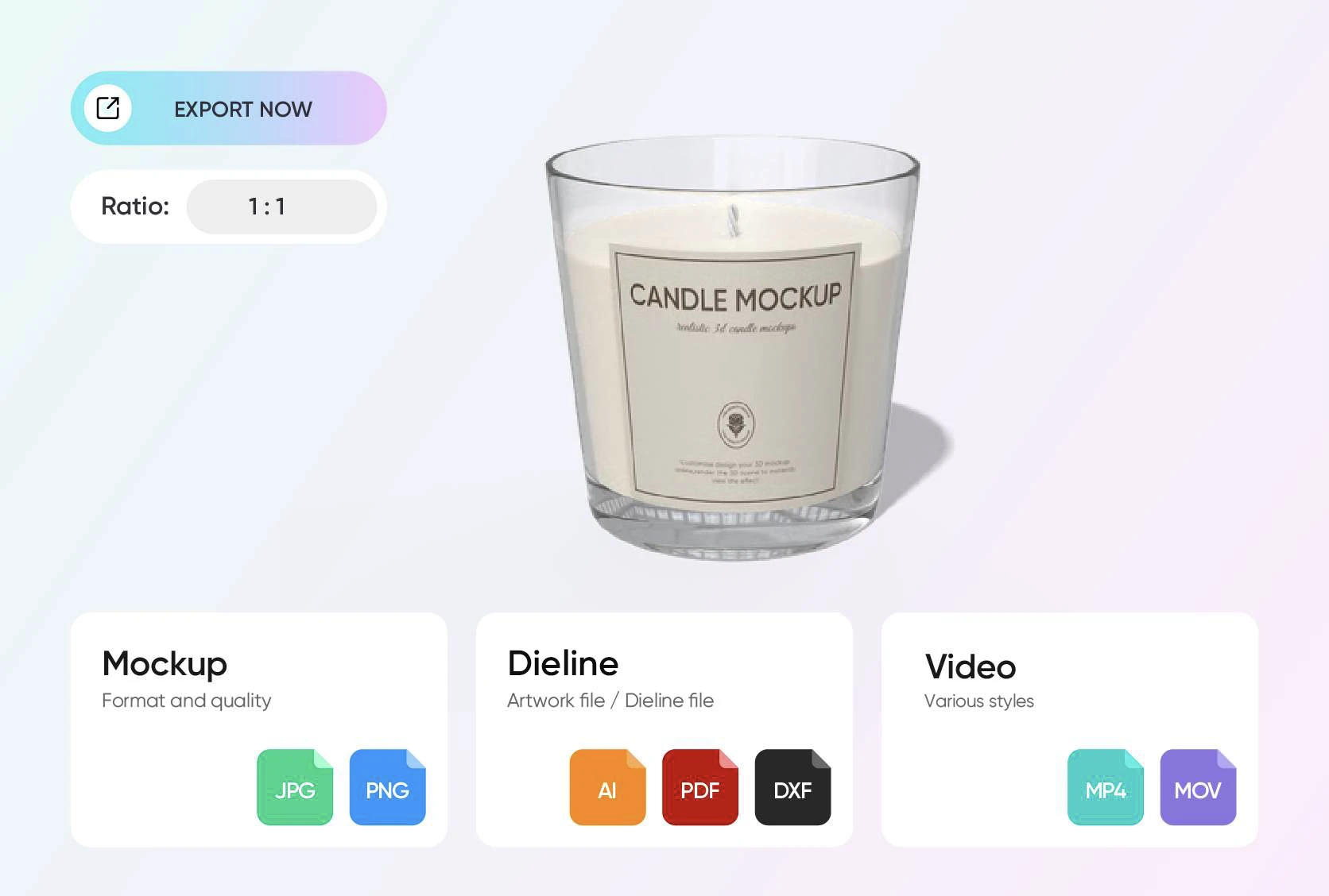 Multiple download options for every candle design