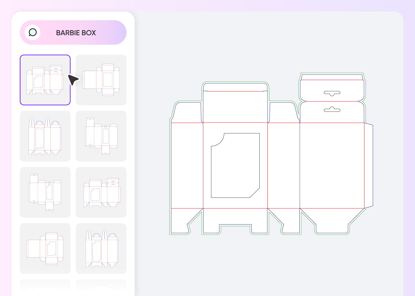 Choose a toy packaging template