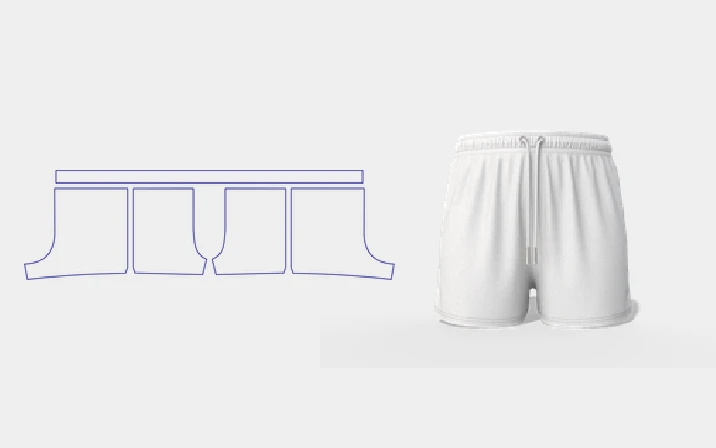 Men's mesh shorts template