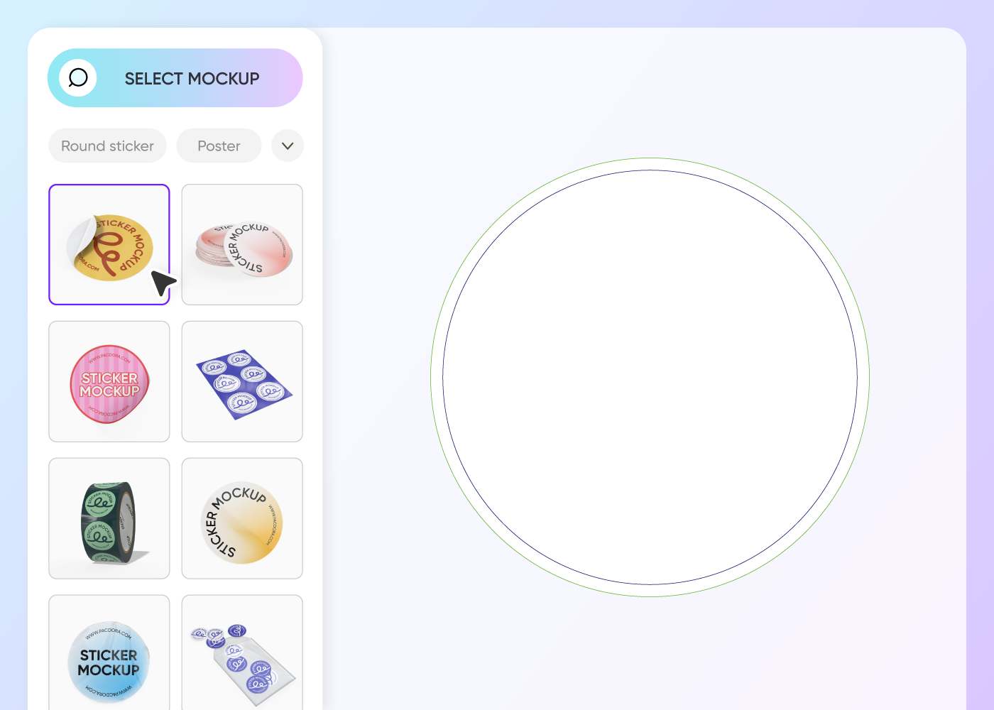 Step 1: Select a round sticker mockup