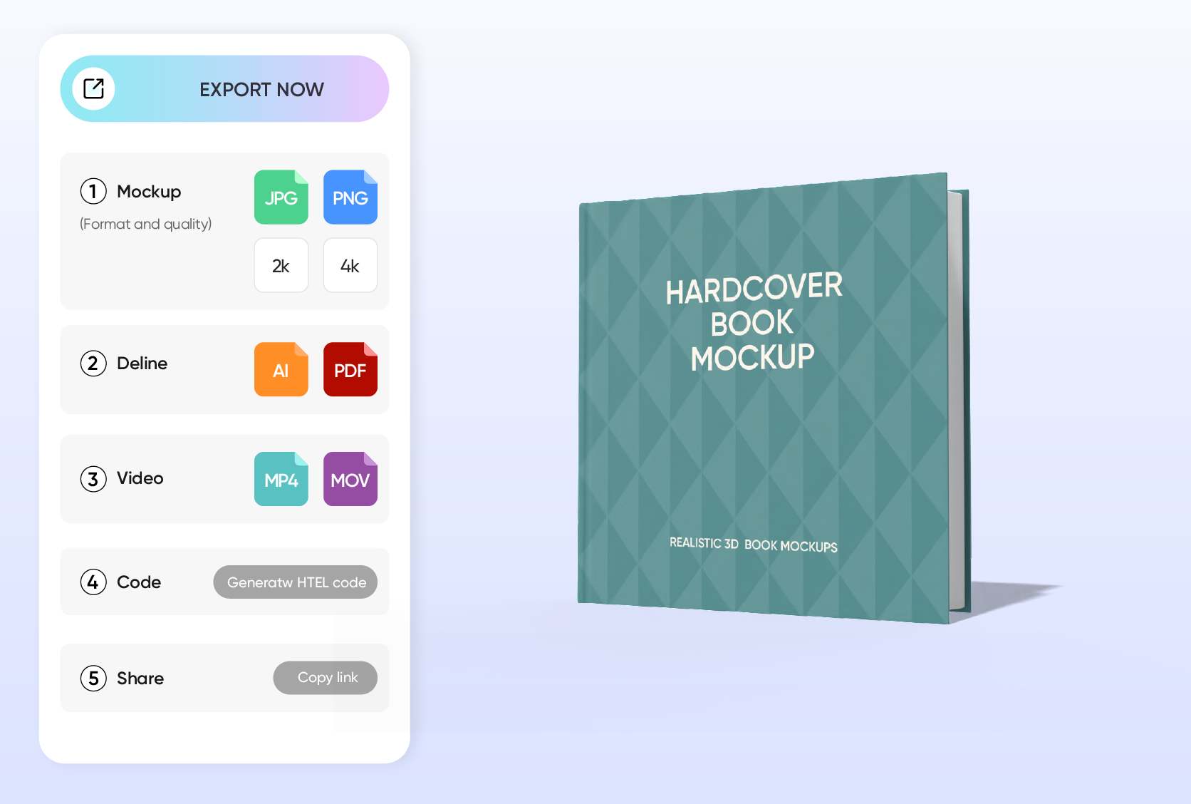 Multiple download options for professional presentations