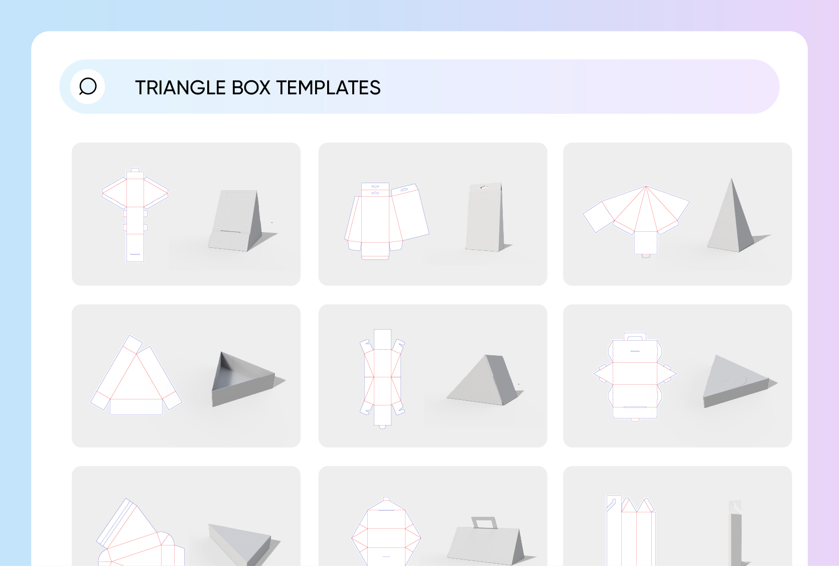 Wide selection of templates