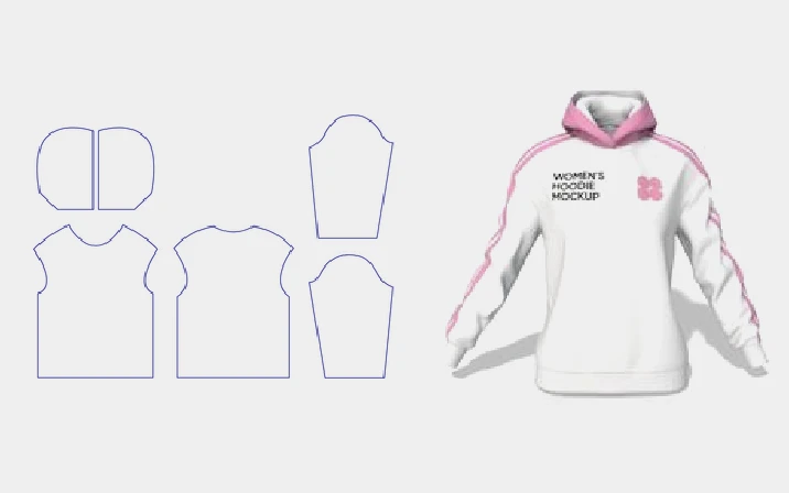 Women's hoodie template
