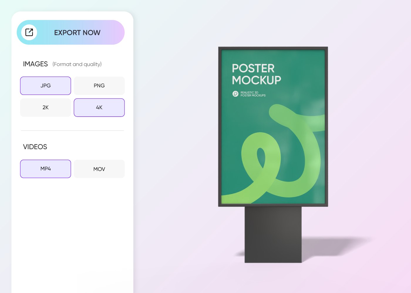 Export your poster mockup