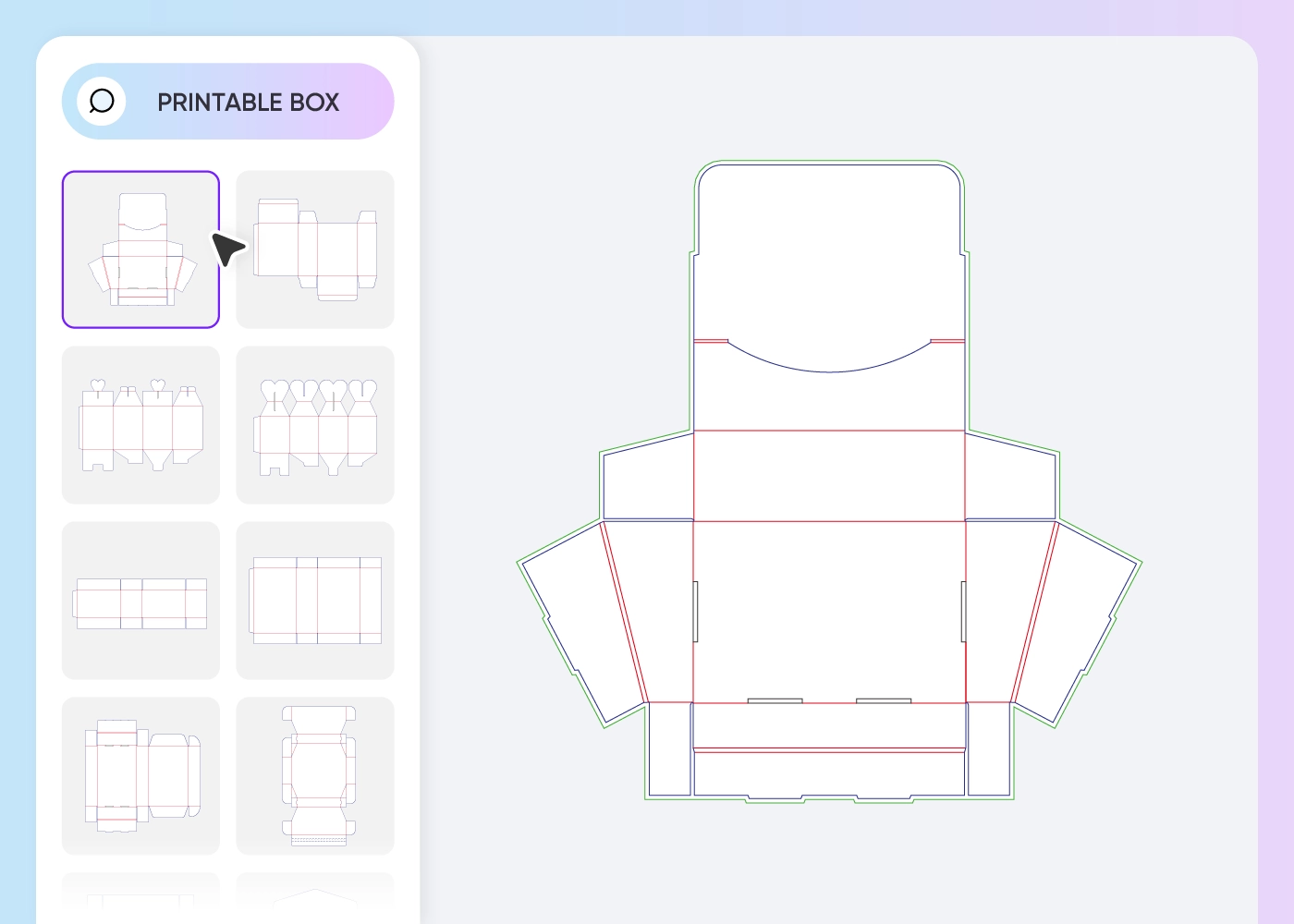 Select your triangle box template