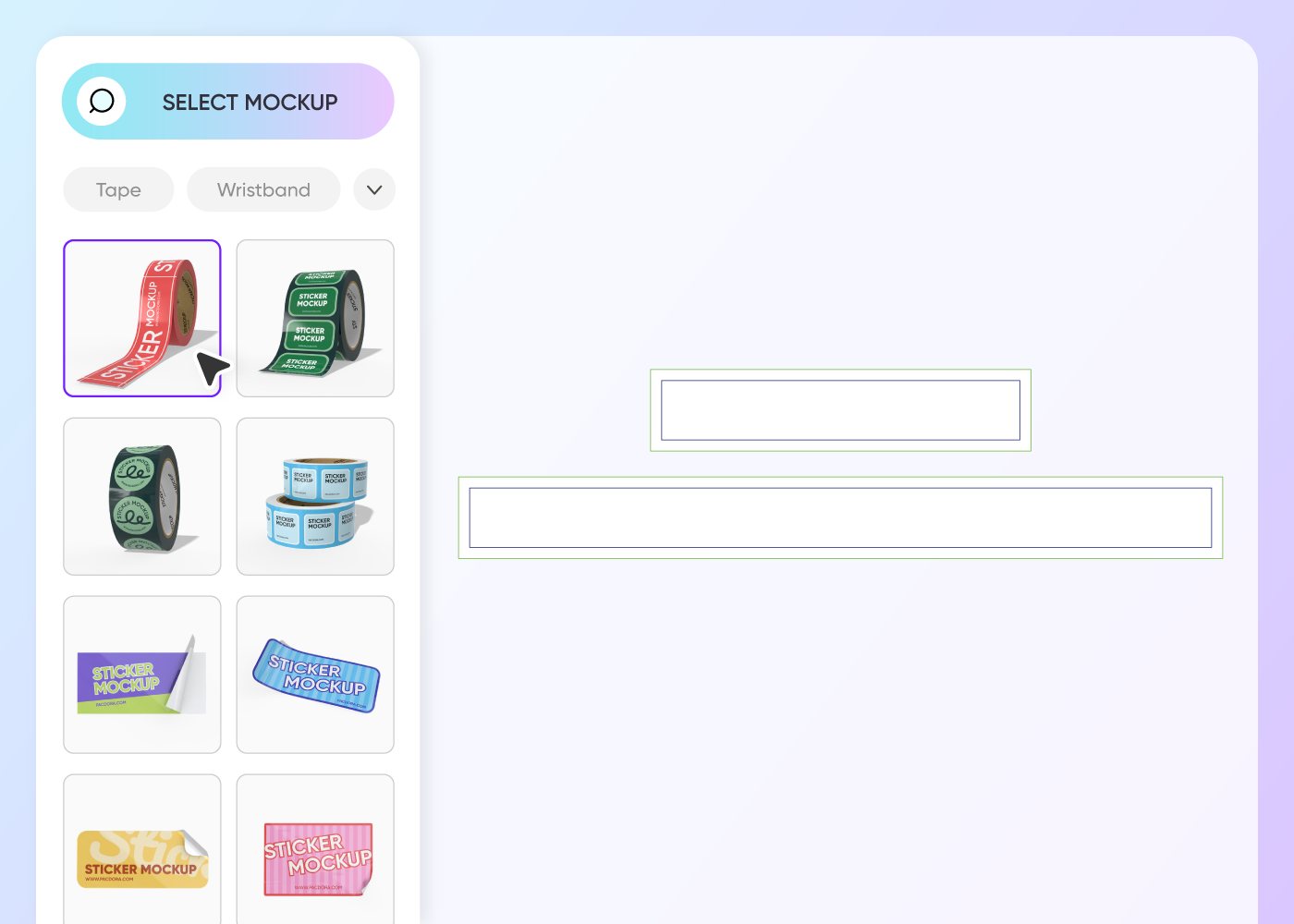 Step 1: Select a tape mockup