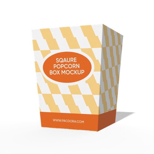 Sqaure popcorn box mockup