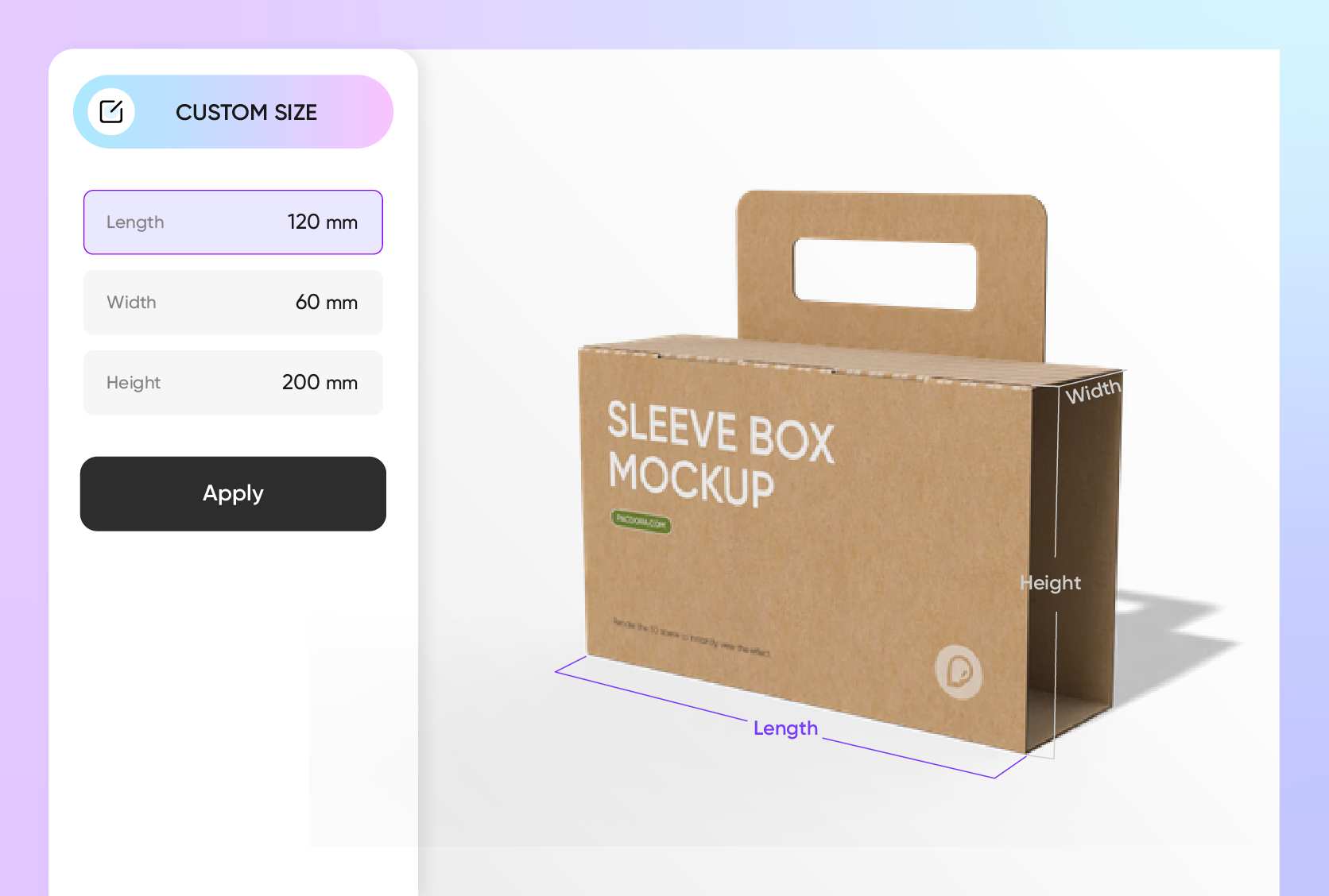 Sleeve packagings size for perfect fit