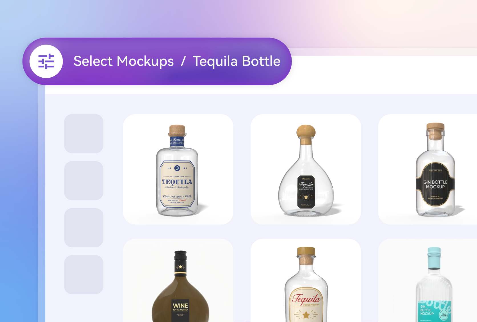 Choose your tequila bottle shape
