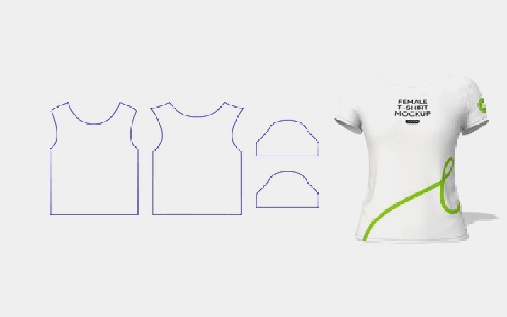 Female T-shirt template