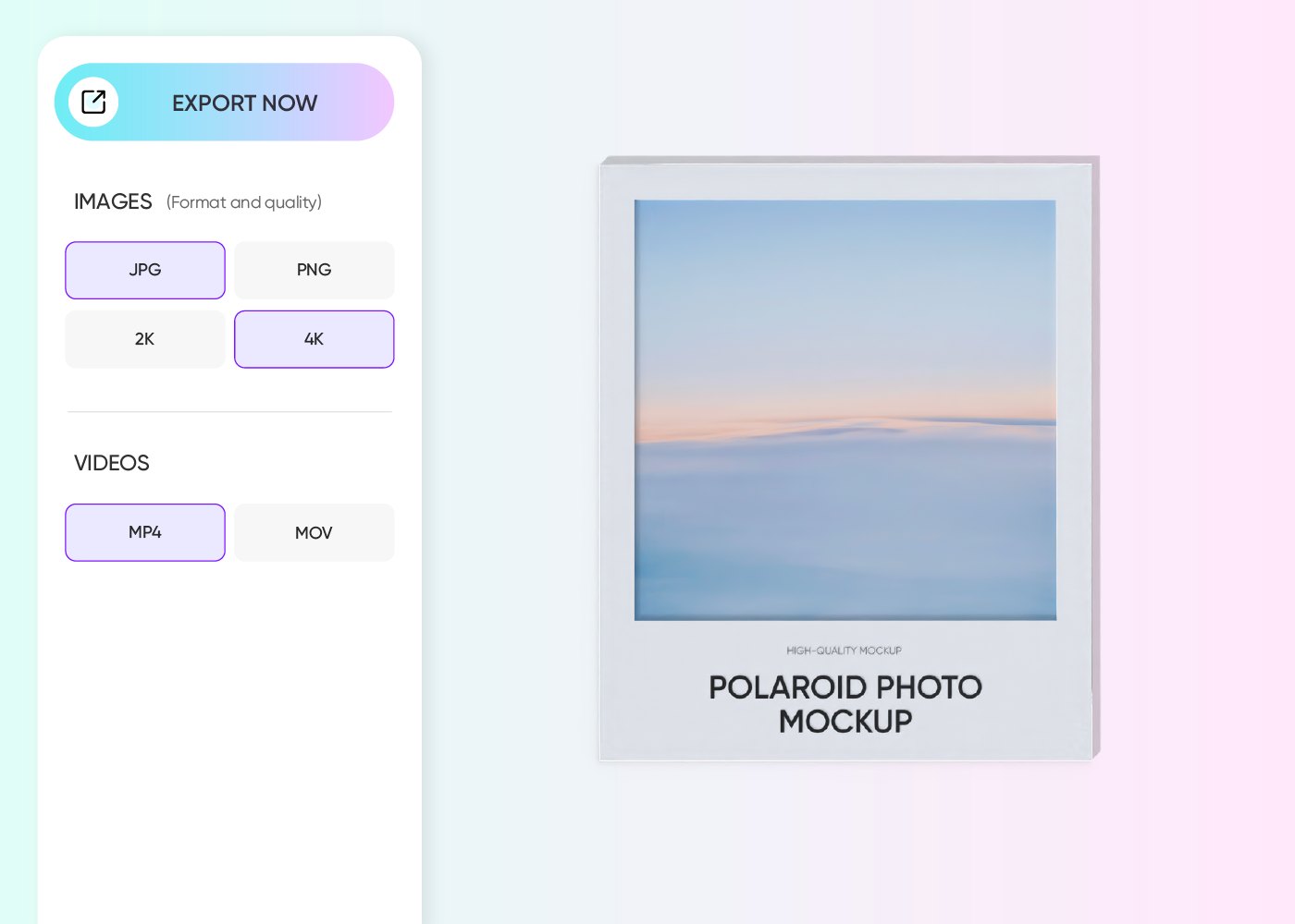 Step 3: Export your Polaroid design
