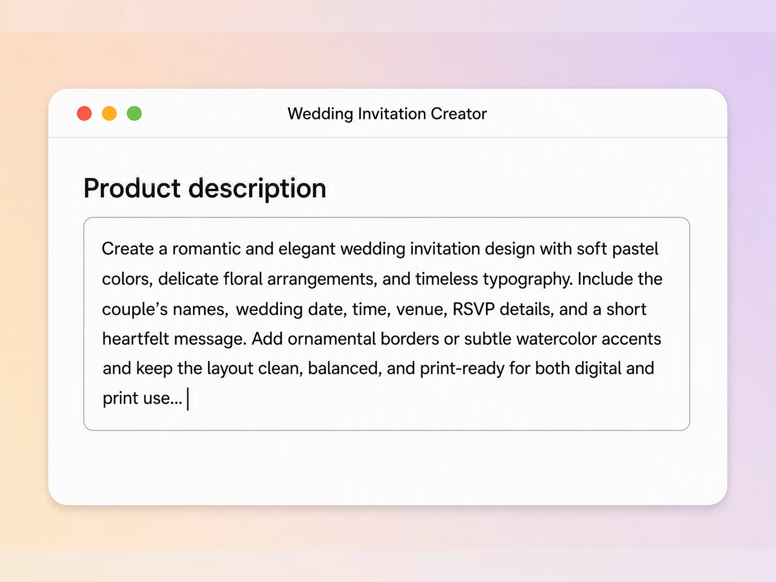 Step 1: Describe Your Wedding