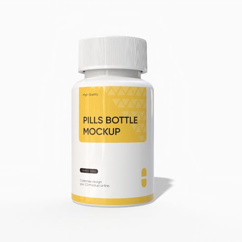 Plastic gummy bottle mockup