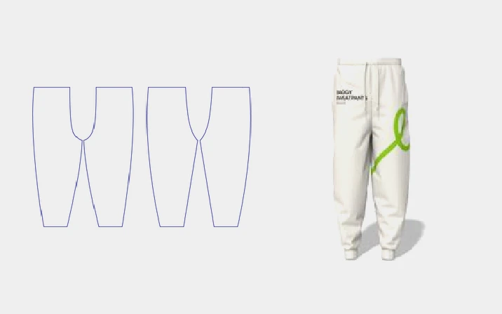 Blank baggy sweatpants template