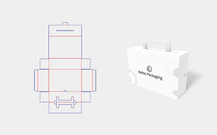 Tool box template with handle