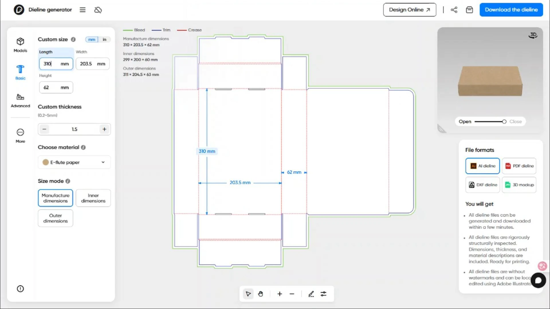 How to customize a FEFCO 0421 box on Pacdora?