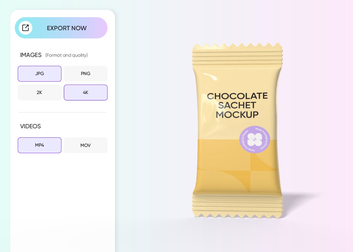 Step 3: Export your final small bag packaging