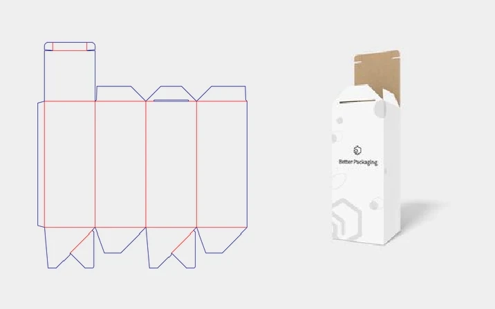 Blind tuck end box template