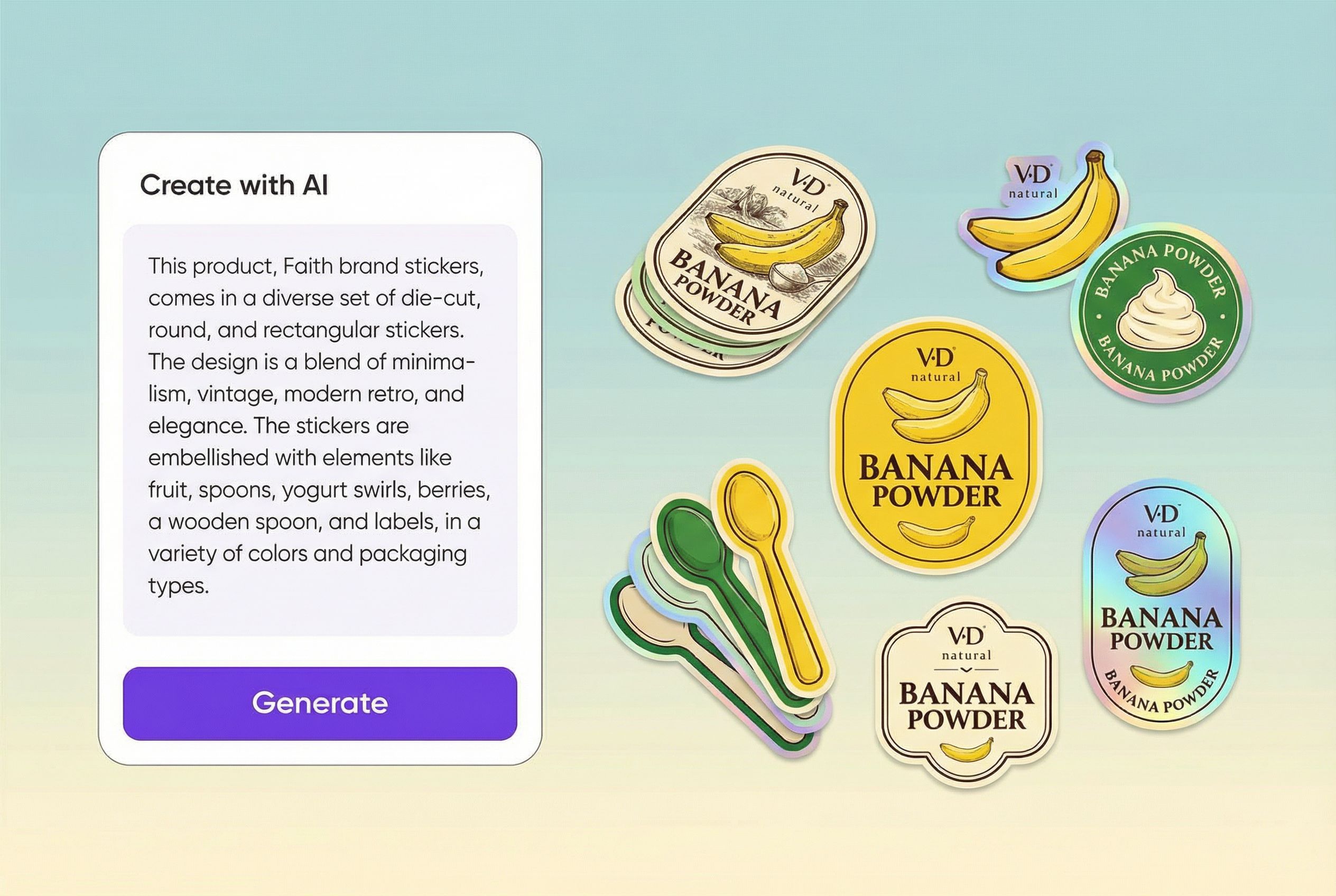 Create logo stickers from text prompts