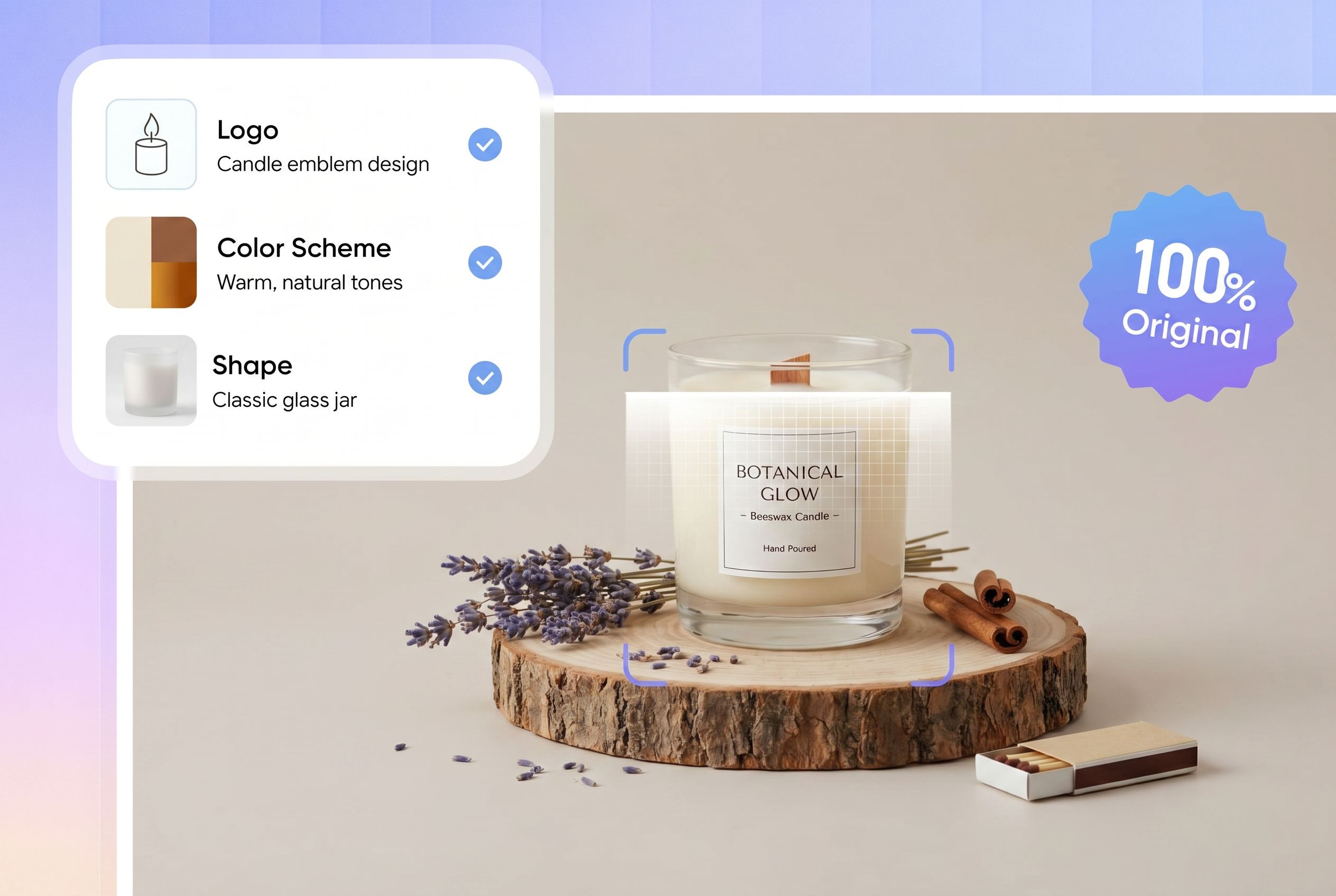 Size your candle label to fit any jar or tin