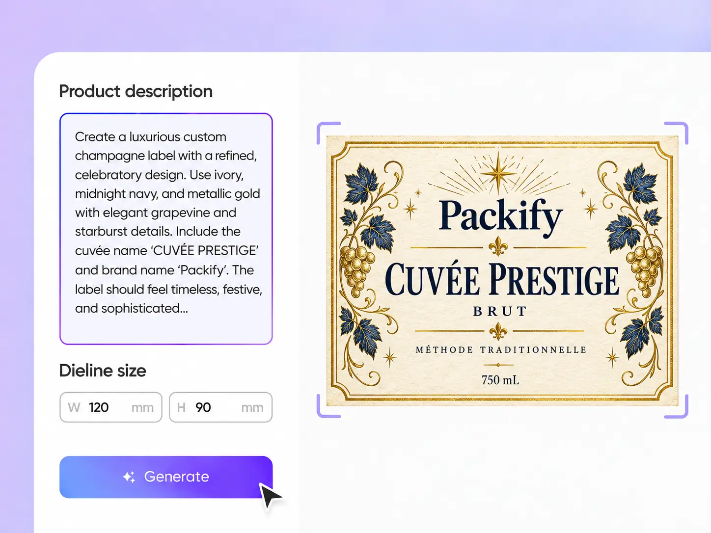 Step 2: Generate and edit your label Step 2: Generate and edit your label