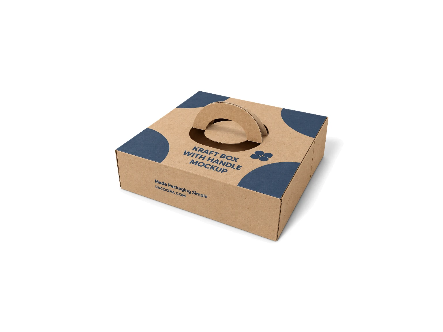 Brake pad box mockup Kraft box with handle mockup
