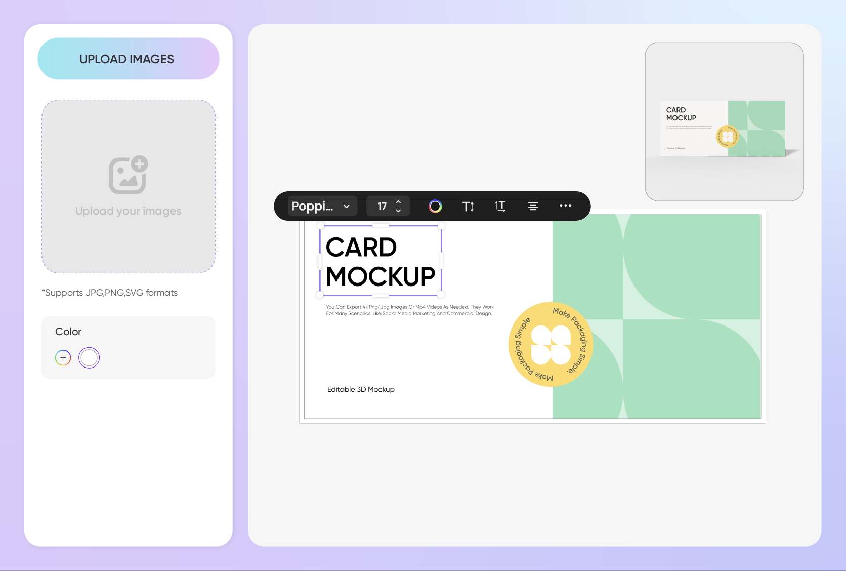Upload custom images for your cards