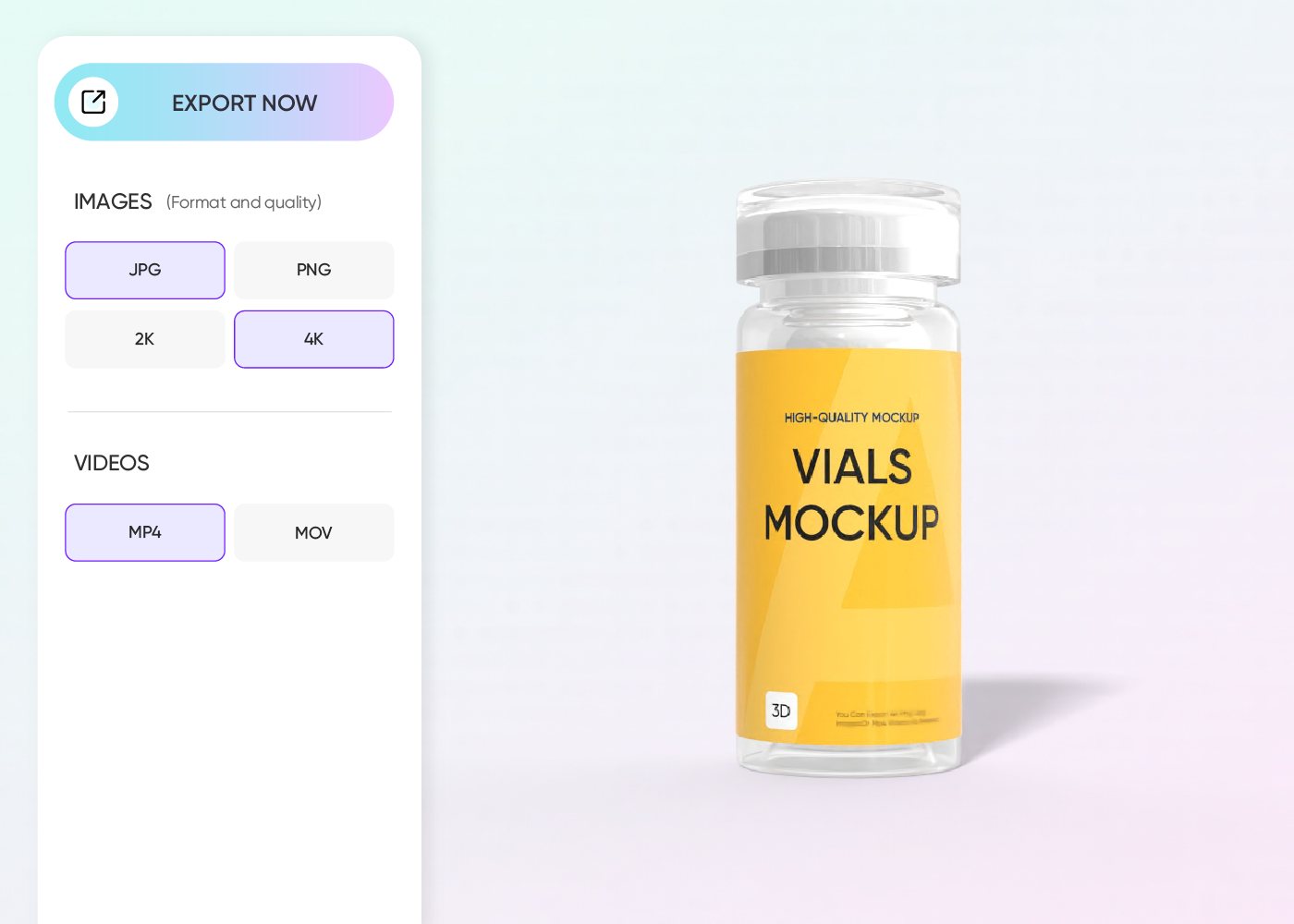 Step 3: Download your vial mockup
