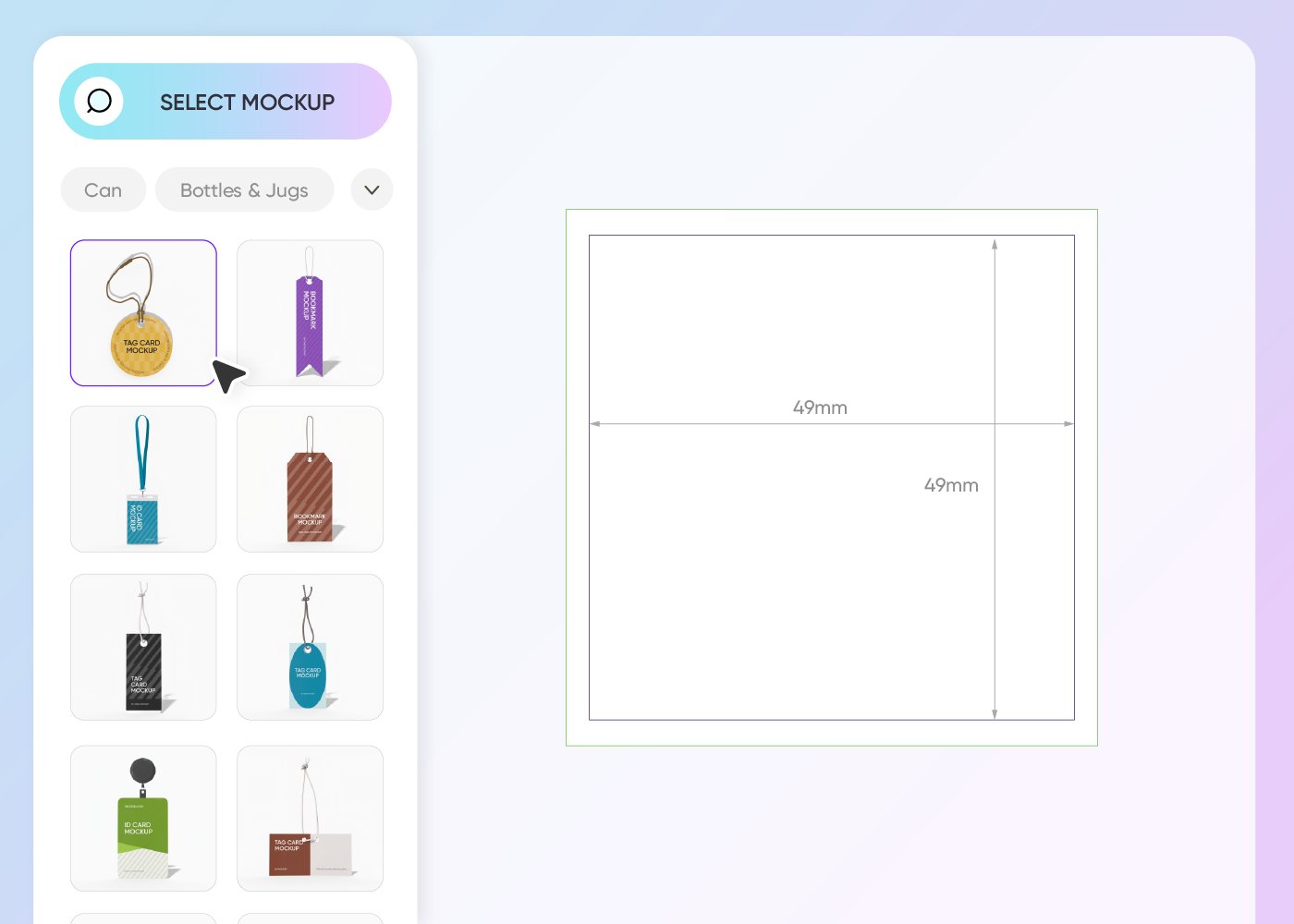 Step 1: Select a luggage tag template