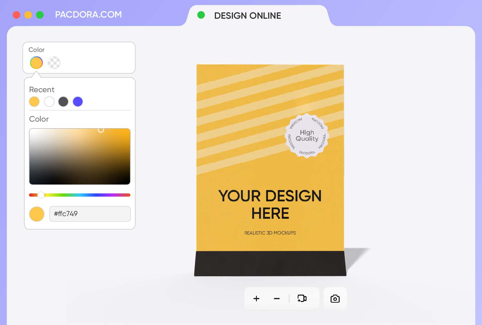 Easy color customization for drinks menu
